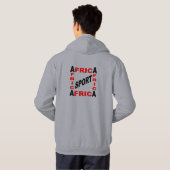 Sweat capuche grise dos homme DESIGN AFRICA SPORT パーカ (裏面フル)