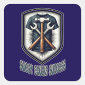 Sweat Equals Success Worker Design スクエアシール (正面)