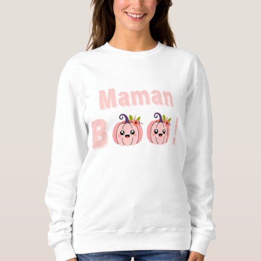 Sweat Femme Halloween – Mama BOO Kawaii スウェットシャツ (正面)