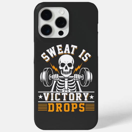 Sweat is Victory Drops White Fitness Gym Workout Case-Mate iPhoneケース (裏面)