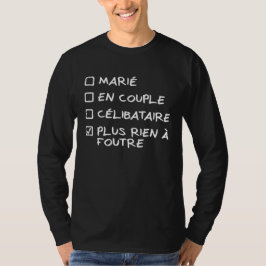 Sweat Noir Homme "Plus Rien à Foutre" motif blanc Tシャツ