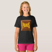 SWEAT-SHIRT  RAGLAN  NOIR   PARIS Tシャツ (正面フル)