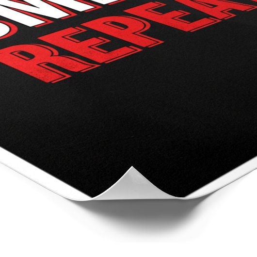 Sweat Smile Repeat Typography Print ポスター (角)