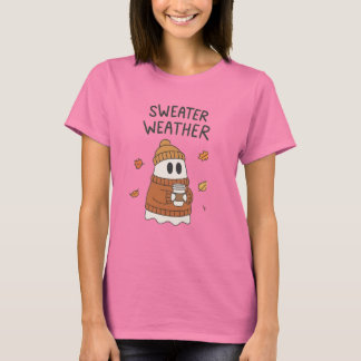 "Sweater Weather" もこもこ秋のTシャツ Tシャツ