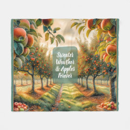 Sweater Weather & Apples Forever Fleece Blanket フリースブランケット