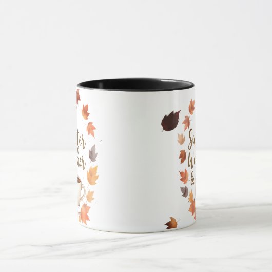 Sweater Weather & Hot Coffee Mug | Cozy Fall Gift マグカップ (中央)