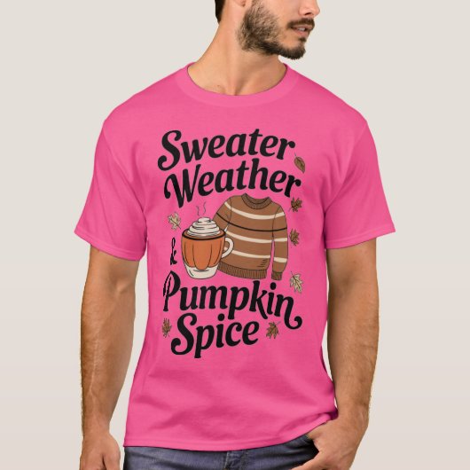 Sweater Weather Pumpkin Spice Oversized Tシャツ (正面)