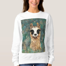 Sweatshirtおもしろい with Curious Llama スウェットシャツ