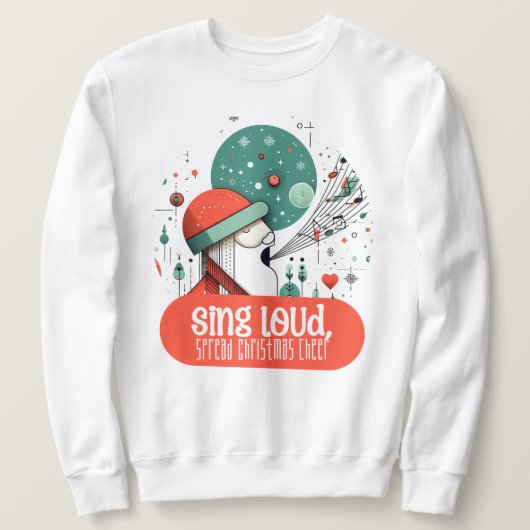 Sweatshirt – 大声で歌って、クリスマスの応援を広げる スウェットシャツ (デザイン正面)