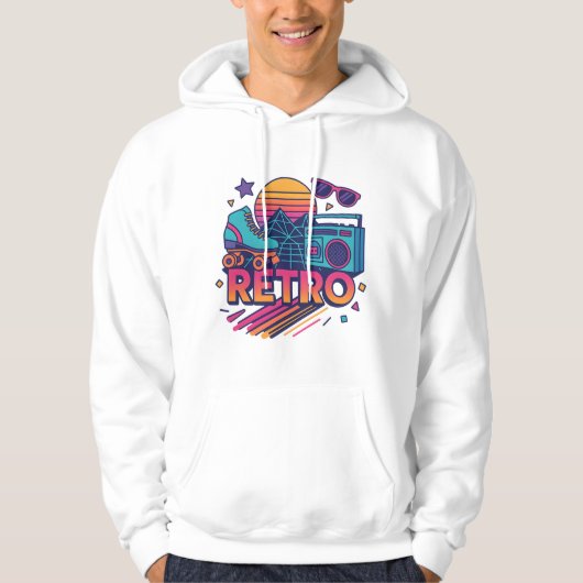Sweatshirt à Capuche Homme Rétro Années 80 パーカ (正面)
