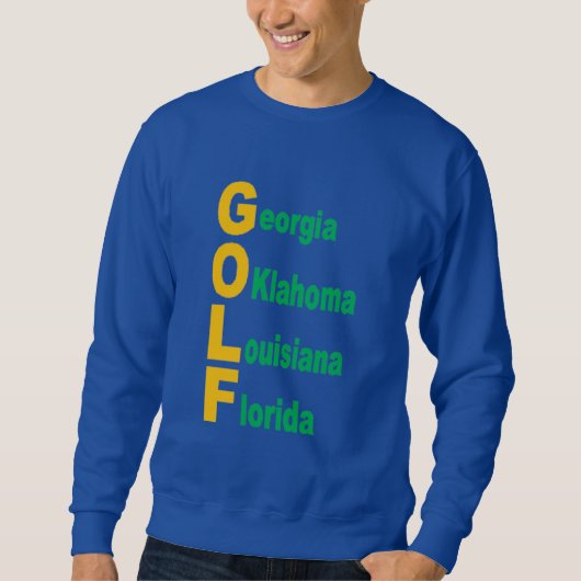Sweatshirt bleu royal homme USA GOLF スウェットシャツ (正面)