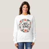 Sweatshirt femme message positif “Bee kind“ スウェットシャツ (正面フル)
