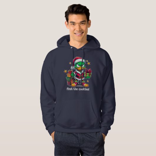 Sweatshirt "first the cookies!" No X-mas Duck パーカ (正面フル)