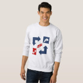 Sweatshirt gris homme DESIGN USA スウェットシャツ (正面フル)