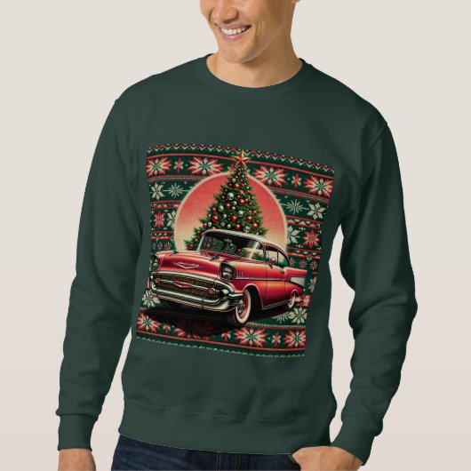 Sweatshirt noël Chevrolet BEL AIR 1957 スウェットシャツ (正面)