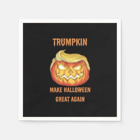 Sweatshirt、Trumpkin、ハロウィーンクラシック スタンダードカクテルナプキン (正面)