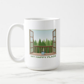 Sweatshirt Window with a View Happy Place コーヒーマグカップ
