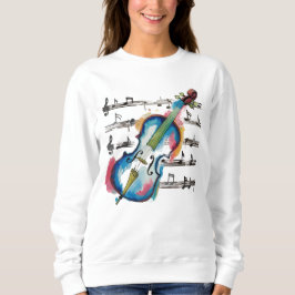 Sweatshirt Women's basic abstract violin sweatshir スウェットシャツ