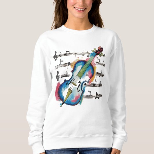 Sweatshirt Women's basic abstract violin sweatshir スウェットシャツ (正面)