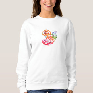 Sweatshirt Yoga Meditation Rainbow Woman Silouete スウェットシャツ