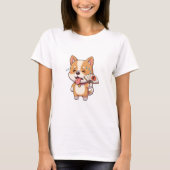 Sweaty Summer Corgi – Cute Cartoon Dog Cooling Tシャツ (正面)