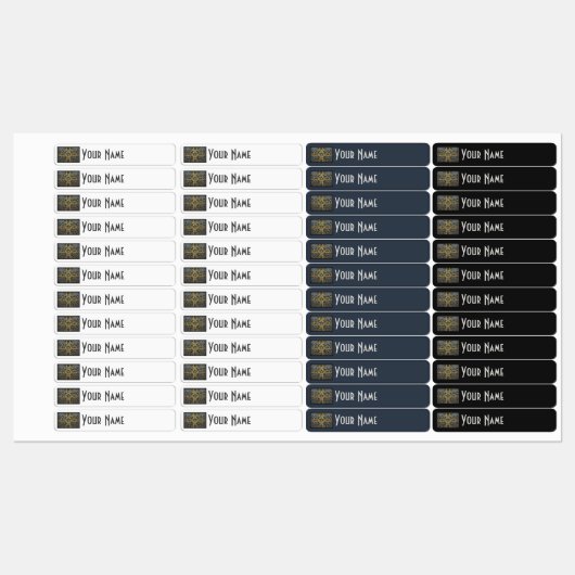 Sweden Art Deco Flag | Custom Iron-On Name Label ラベル (シート)