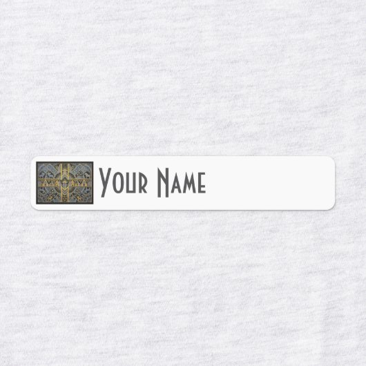 Sweden Art Deco Flag | Custom Iron-On Name Label ラベル (デザイン2)