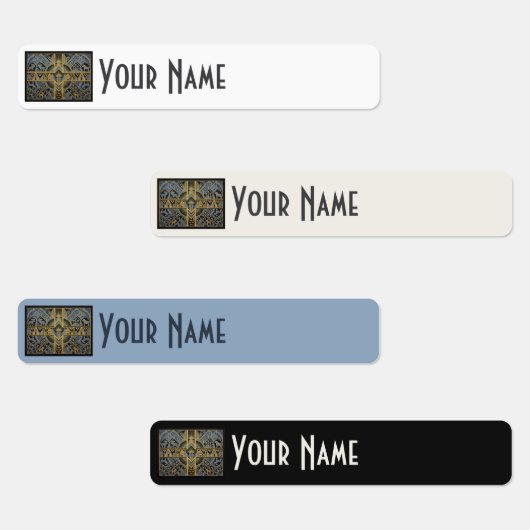 Sweden Art Deco Flag Custom Waterproof Name Label ラベル (グループ)