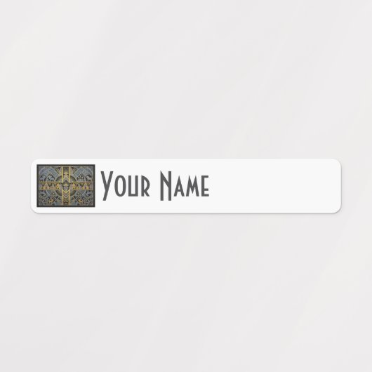 Sweden Art Deco Flag Custom Waterproof Name Label ラベル (デザイン1)