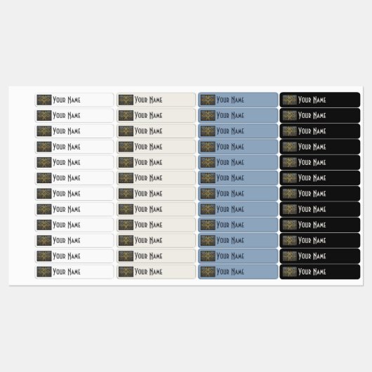 Sweden Art Deco Flag Custom Waterproof Name Label ラベル (シート)