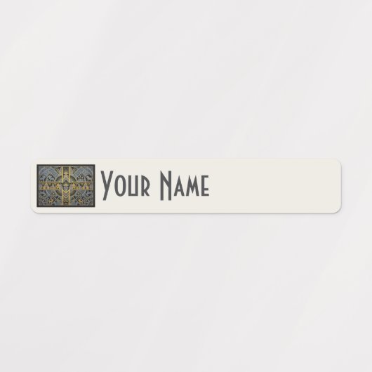 Sweden Art Deco Flag Custom Waterproof Name Label ラベル (デザイン2)