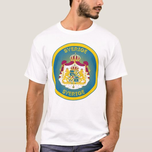 Sweden Coat of Arms Circle Shape Tシャツ (正面)
