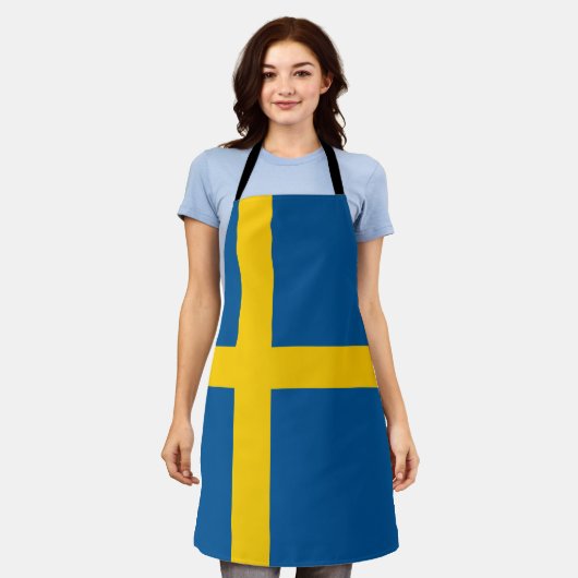 Sweden Flag エプロン (着用した状態)