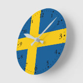 Sweden Flag ラウンド壁時計 (傾斜)