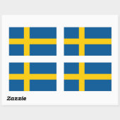 Sweden Flag 長方形シール (シート)