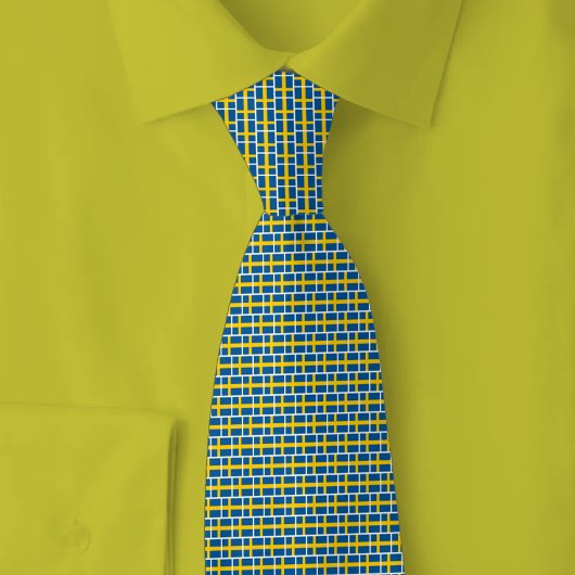 Sweden Flag Brick Pattern ネクタイ
