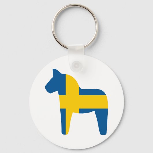 Sweden Flag Dala Horse キーホルダー (正面)