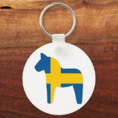 Sweden Flag Dala Horse キーホルダー (正面)