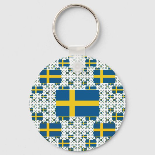Sweden Flag in Multiple Layers キーホルダー (正面)