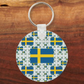 Sweden Flag in Multiple Layers キーホルダー (正面)