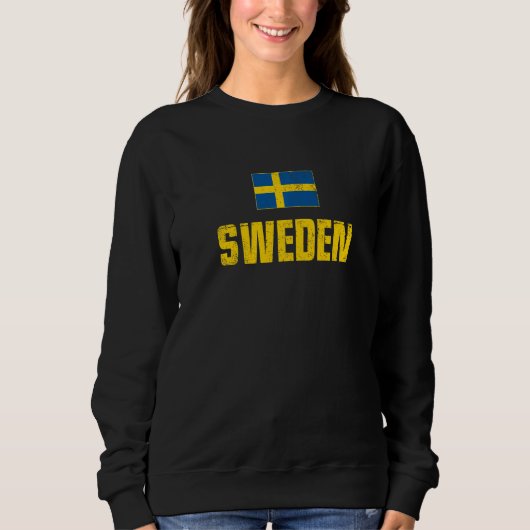 Sweden Flag Swedish Sverige Svenska Stockholm Nors スウェットシャツ (正面)