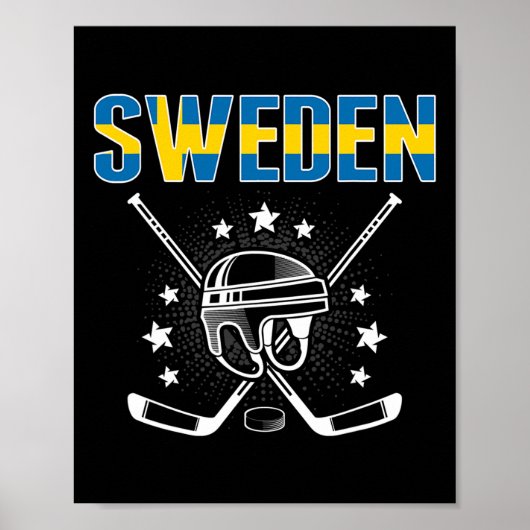 Sweden Ice Hockey Lovers Jersey - Swedish Hockey T ポスター (正面)