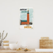 Sweden Print Swedish Art American Travel Poster Ed ポスター (キッチン)