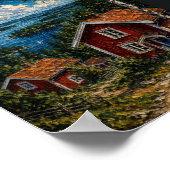 Sweden: Serene Nordic Summer Lake Art Souvenir ポスター (角)