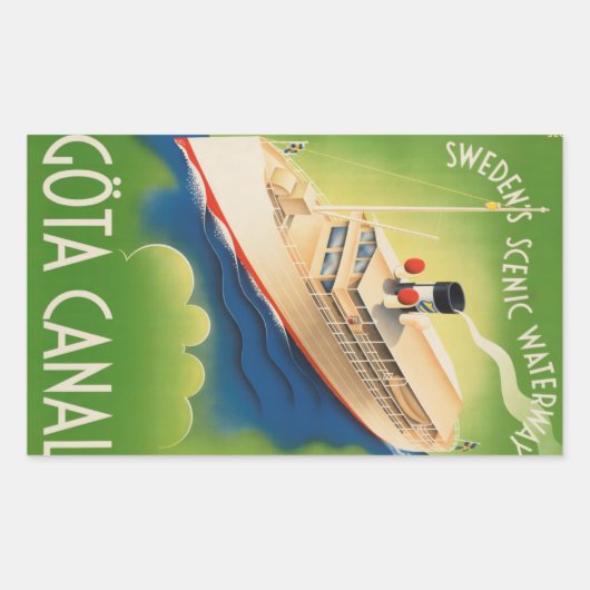Sweden Vintage Travelスタンプ 長方形シール (正面)