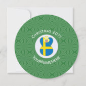 Swedish Angel Flag Christmas Personalize Round Inv 招待状 (正面)