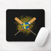 Swedish Cricket Racket And Ll Flag Of Sweden  マウスパッド (マウス)
