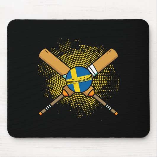 Swedish Cricket Racket And Ll Flag Of Sweden  マウスパッド (正面)