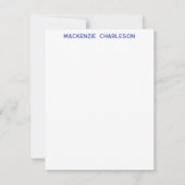 Swedish Dala Horse Blue and White Personalized ノートカード (裏面)