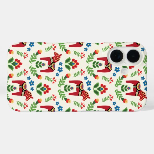 Swedish Dala Horses Red Case-Mate iPhoneケース (裏面 (横))